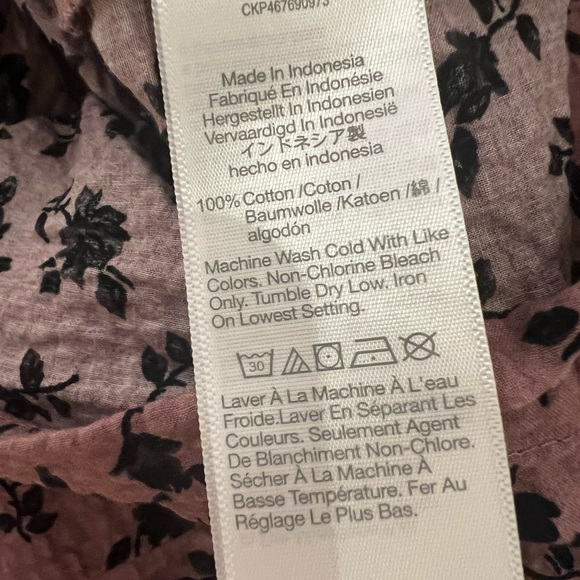 Madewell Women’s Cropped Top Purple Floral 100% Cotton Size XXL - Picture 11 of 12